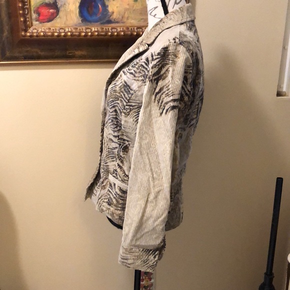 Dismero Classic button down damask print velvet blazer - Picture 5 of 14